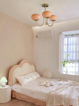 Pink Glow – Plafondlamp met gouden afwerking en roze glazen kappen