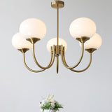 Pink Glow – Plafondlamp met gouden afwerking en roze glazen kappen