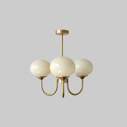 Pink Glow – Plafondlamp met gouden afwerking en roze glazen kappen