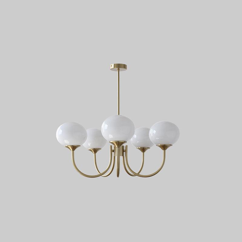 Pink Glow – Plafondlamp met gouden afwerking en roze glazen kappen