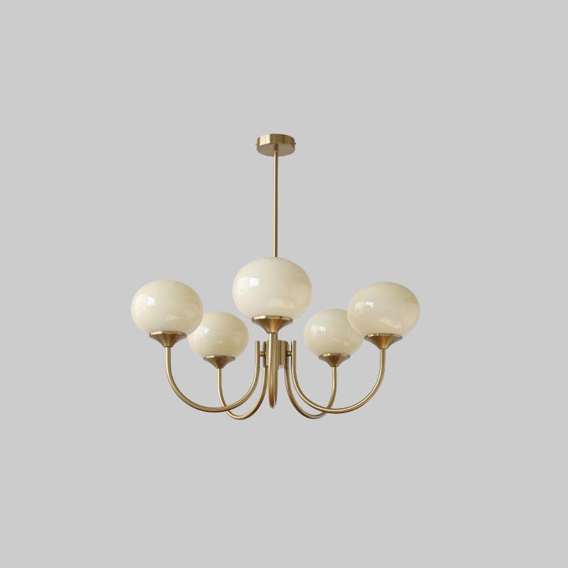 Pink Glow – Plafondlamp met gouden afwerking en roze glazen kappen