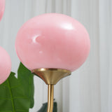 Pink Glow – Plafondlamp met gouden afwerking en roze glazen kappen