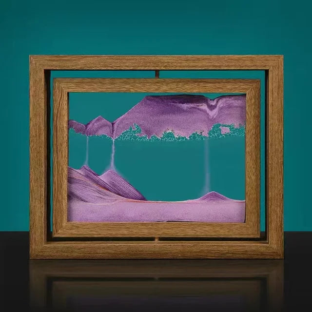 Nara – Zandkunstwerk met Houten Frame en Draaiend Effect
