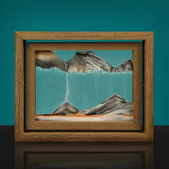 Nara – Zandkunstwerk met Houten Frame en Draaiend Effect