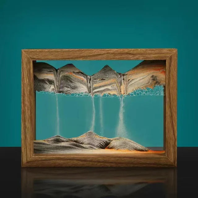 Nara – Zandkunstwerk met Houten Frame en Draaiend Effect