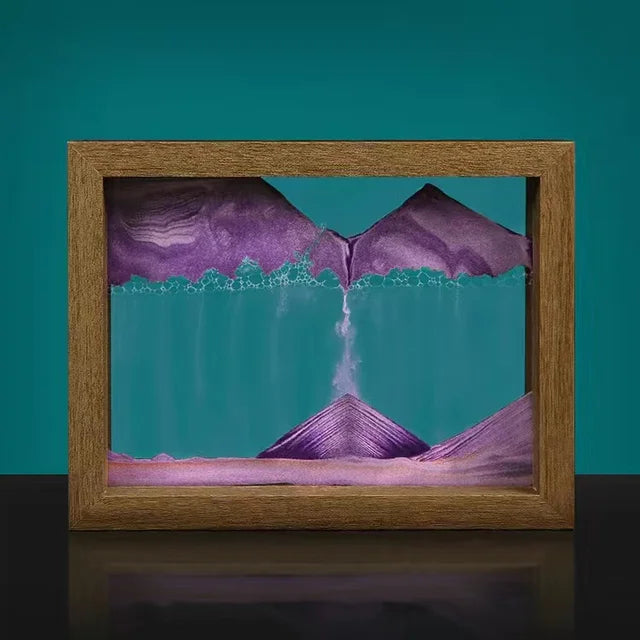 Nara – Zandkunstwerk met Houten Frame en Draaiend Effect