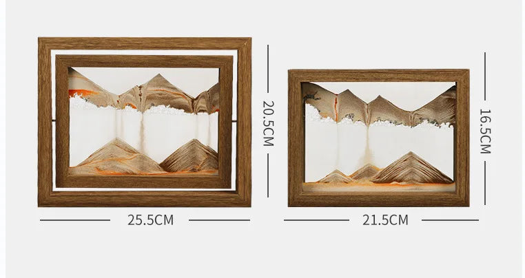 Nara – Zandkunstwerk met Houten Frame en Draaiend Effect