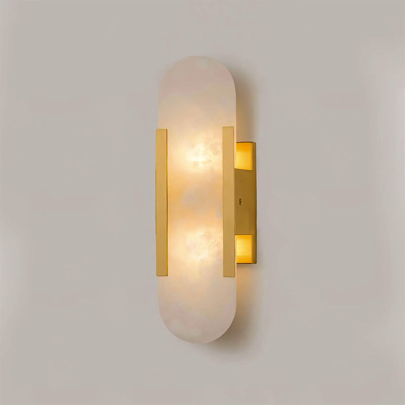 Melange Elongated – Wandlamp van albast met messing detail
