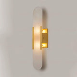 Melange Elongated – Wandlamp van albast met messing detail