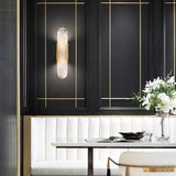 Melange Elongated – Wandlamp van albast met messing detail