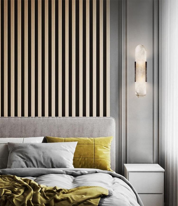 Melange Elongated – Wandlamp van albast met messing detail