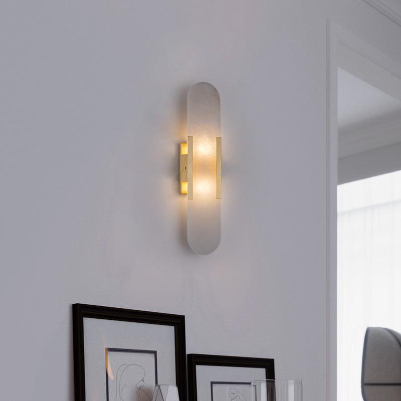 Melange Elongated – Wandlamp van albast met messing detail