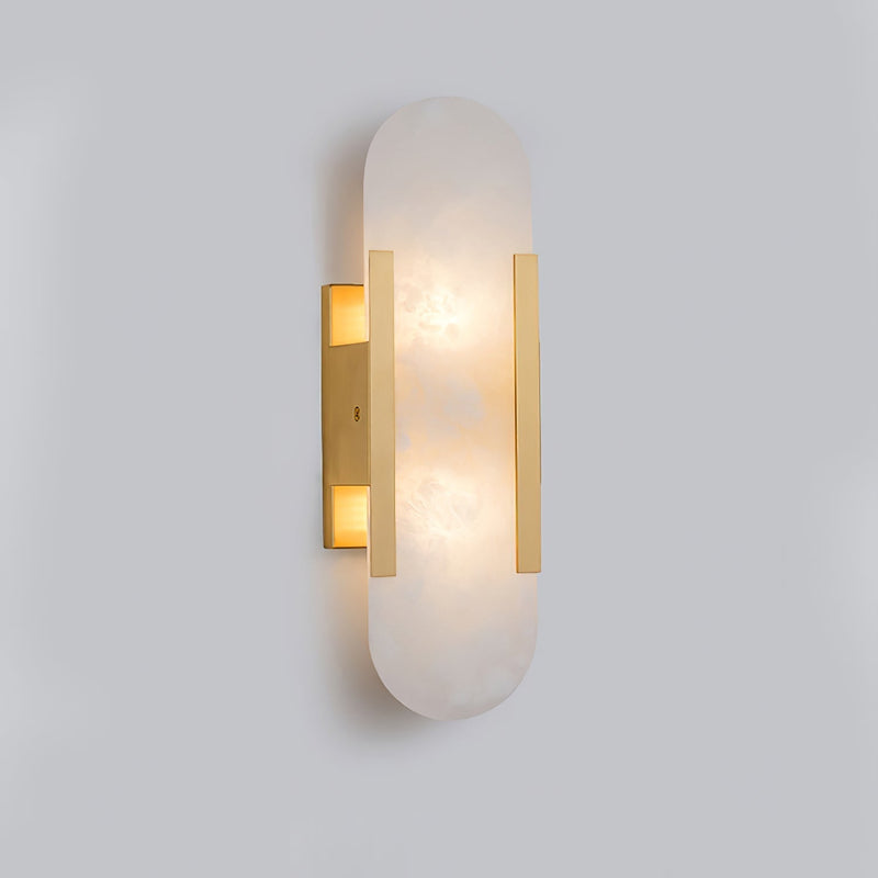 Melange Elongated – Wandlamp van albast met messing detail