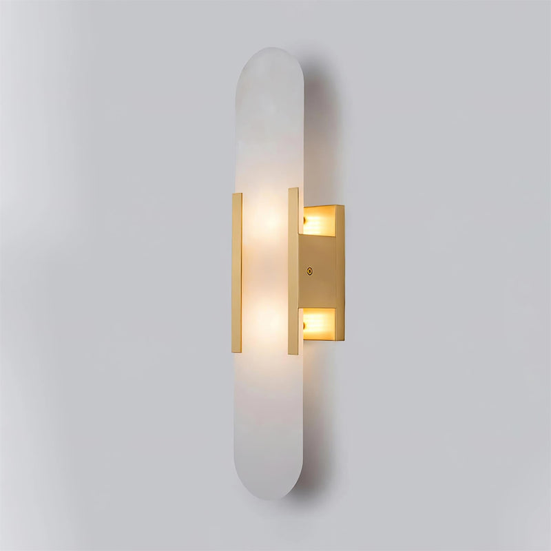 Melange Elongated – Wandlamp van albast met messing detail