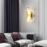 Melange Elongated – Wandlamp van albast met messing detail