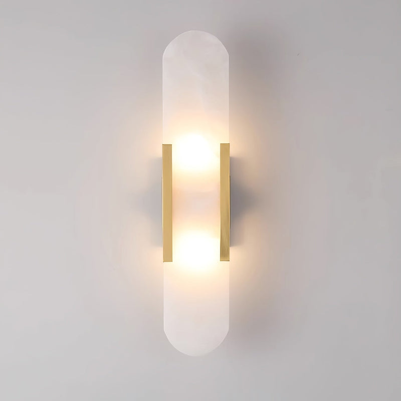Melange Elongated – Wandlamp van albast met messing detail