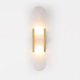 Melange Elongated – Wandlamp van albast met messing detail