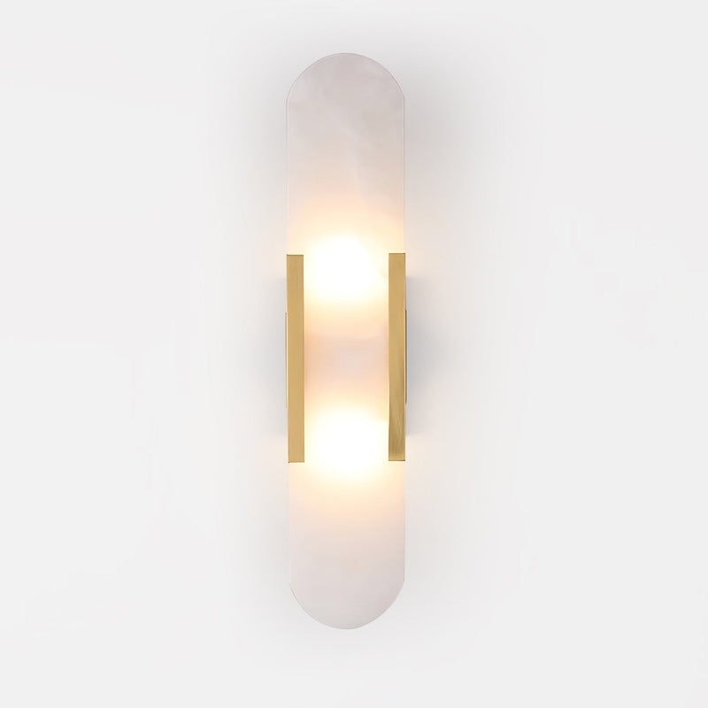 Melange Elongated – Wandlamp van albast met messing detail