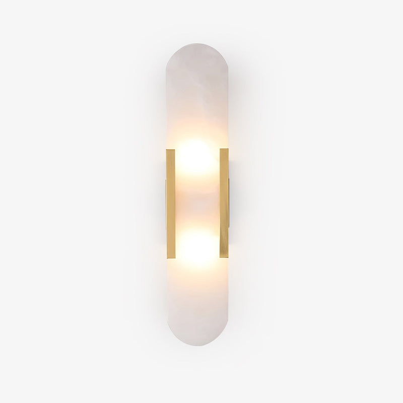 Melange Elongated – Wandlamp van albast met messing detail