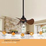 Maison Nara – Plafondlamp met Ventilator in Walnootlook