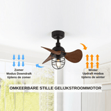 Maison Nara – Plafondlamp met Ventilator in Walnootlook
