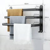 NARA - 3-laags Handdoekhouder zonder boren - Zwart Aluminium Wandmontage 1