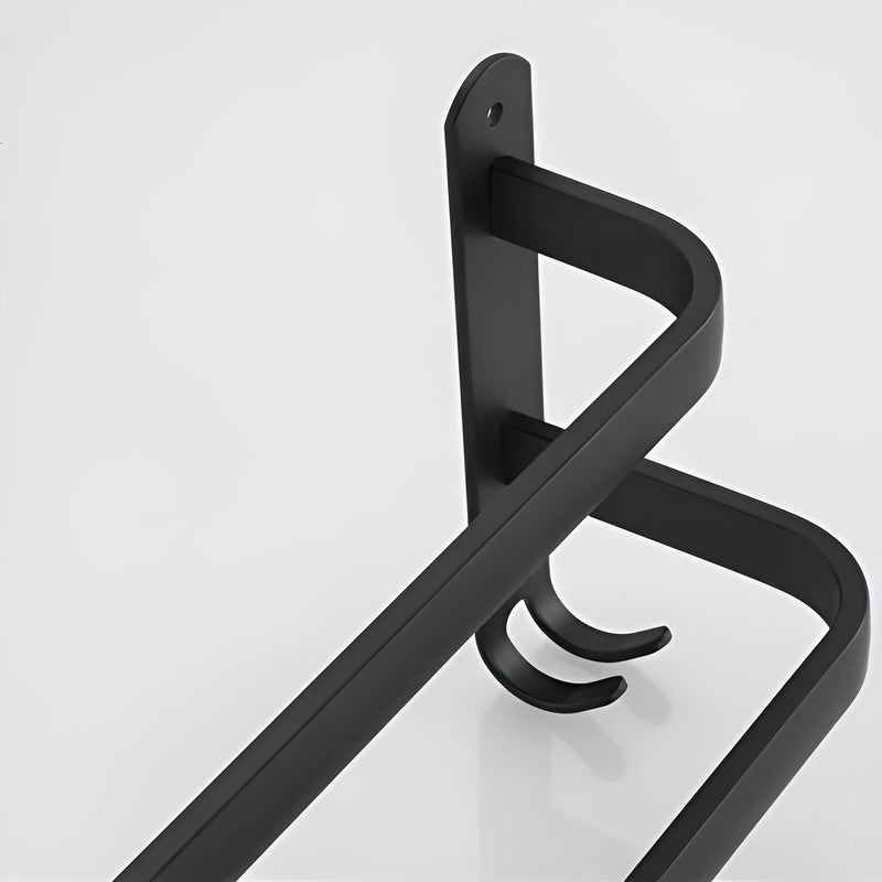 NARA - 3-laags Handdoekhouder zonder boren - Zwart Aluminium Wandmontage 6