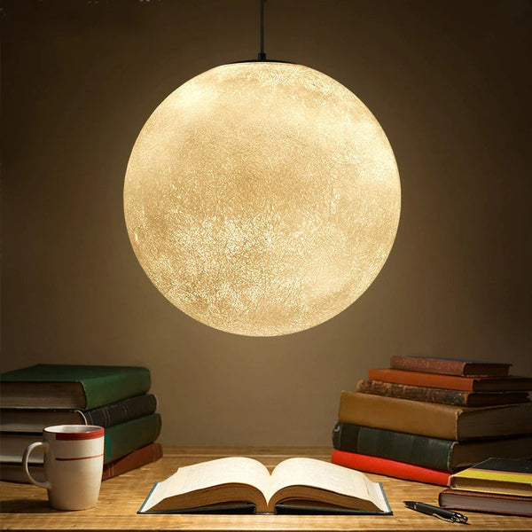 NARA - 3D Maan Hanglamp met Touch Control en LED Verlichting voor Slaapkamer - Modern Design 0