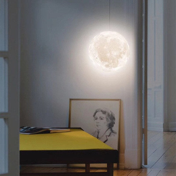 NARA - 3D Maan Hanglamp met Touch Control en LED Verlichting voor Slaapkamer - Modern Design 1