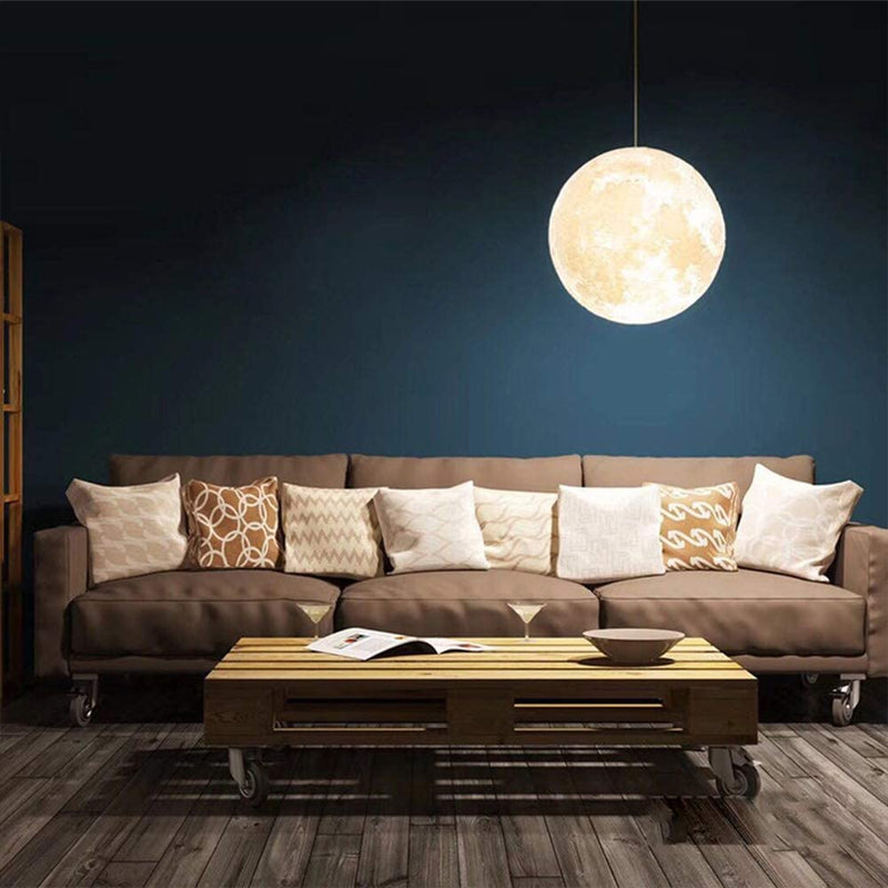 NARA - 3D Maan Hanglamp met Touch Control en LED Verlichting voor Slaapkamer - Modern Design 5
