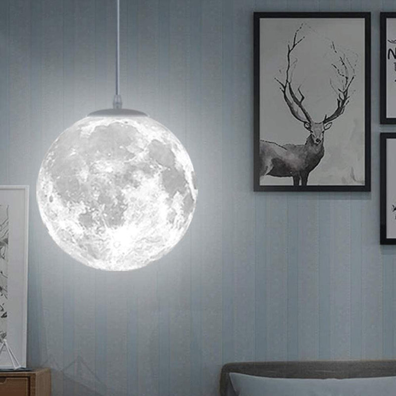 NARA - 3D Maan Hanglamp met Touch Control en LED Verlichting voor Slaapkamer - Modern Design 6