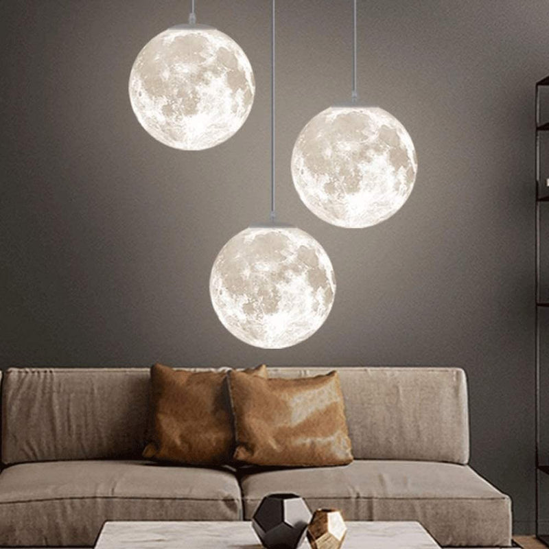 NARA - 3D Maan Hanglamp met Touch Control en LED Verlichting voor Slaapkamer - Modern Design 7