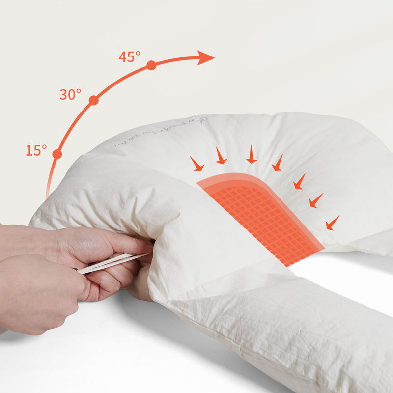 NARA - Antibacterieel Baby Kussen met Armuitsparing – Ademend Katoen – 72x42 cm – Geschikt voor 0-2 jaar 7