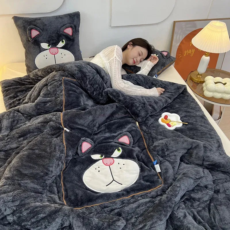 NARA - CozyNest™ Deken met Kussen - Ruimtebesparend Pluche Comfort voor Binnengebruik 7