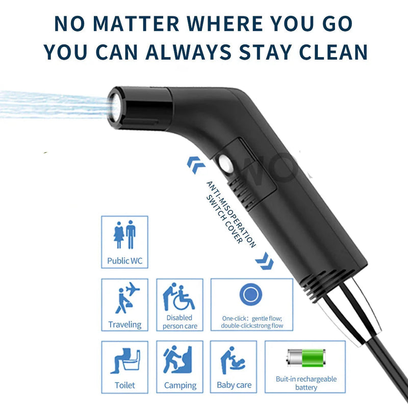 NARA - Draagbare Bidet Sprayer met Oplaadbare Batterij - 2.3L Hygiënische Reinigingsoplossing voor Reizen 4