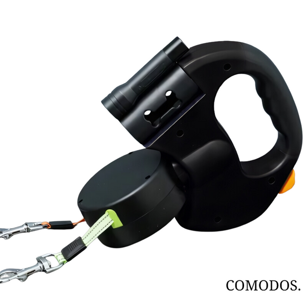 NARA - DuoStride™ Hondenriem met LED-Licht en Ergonomische Grip voor Twee Honden - 3m Lengte, Tangle-Free Design 0