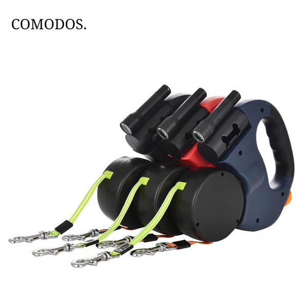 NARA - DuoStride™ Hondenriem met LED-Licht en Ergonomische Grip voor Twee Honden - 3m Lengte, Tangle-Free Design 1