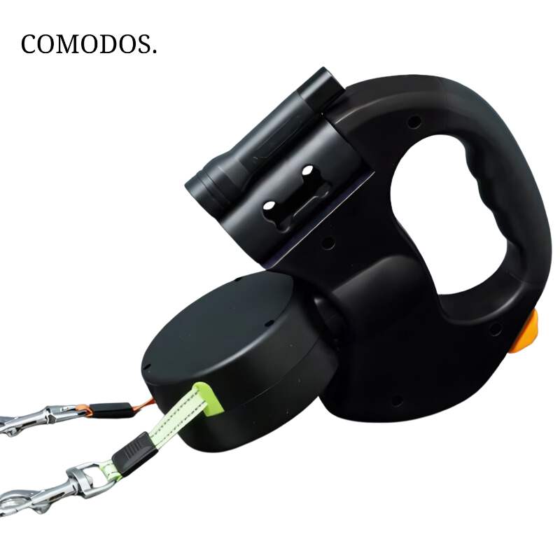NARA - DuoStride™ Hondenriem met LED-Licht en Ergonomische Grip voor Twee Honden - 3m Lengte, Tangle-Free Design 2