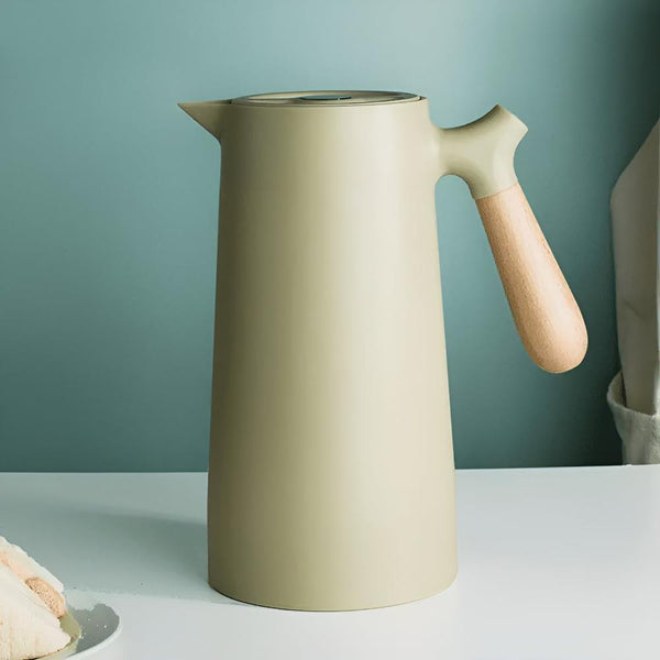NARA - Geïsoleerde Karaf met Houten Handvat en Glazen Binnenvoering – 1 Liter 0