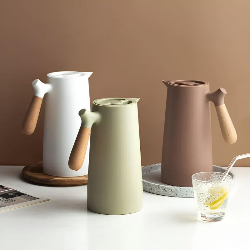 NARA - Geïsoleerde Karaf met Houten Handvat en Glazen Binnenvoering – 1 Liter 4