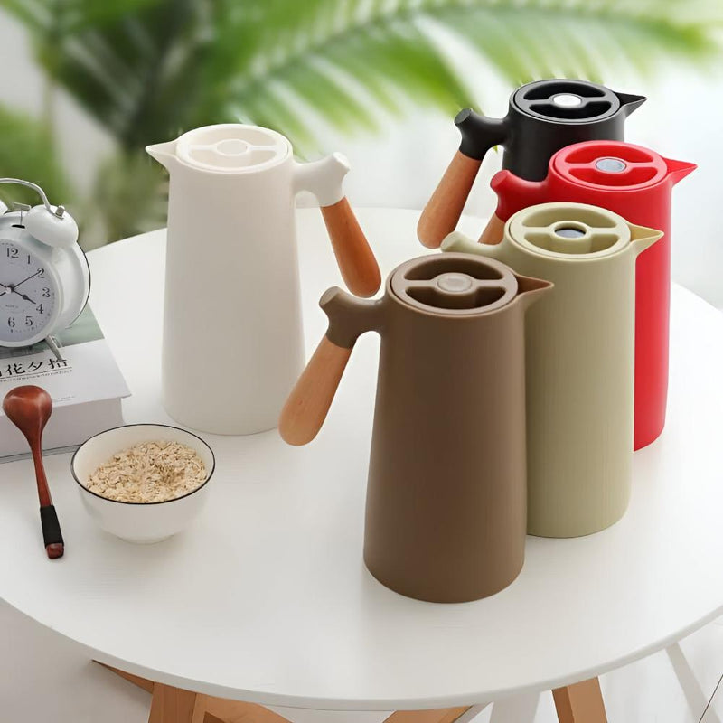 NARA - Geïsoleerde Karaf met Houten Handvat en Glazen Binnenvoering – 1 Liter 5