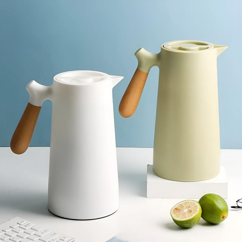 NARA - Geïsoleerde Karaf met Houten Handvat en Glazen Binnenvoering – 1 Liter 7