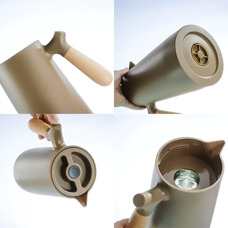 NARA - Geïsoleerde Karaf met Houten Handvat en Glazen Binnenvoering – 1 Liter 8