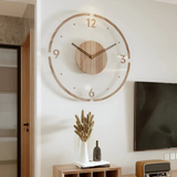 NARA - Grote Wandklok van Acryl en Hout met Stil Uurwerk – Modern Design voor Woonkamer en Kantoor 2