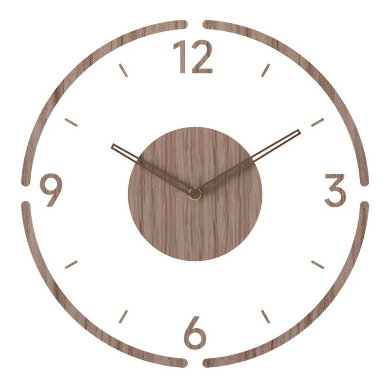 NARA - Grote Wandklok van Acryl en Hout met Stil Uurwerk – Modern Design voor Woonkamer en Kantoor 4