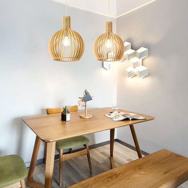 NARA - Handgemaakte Houten Hanglamp voor Eettafel en Woonkamer – Duurzaam en Uniek Design 0