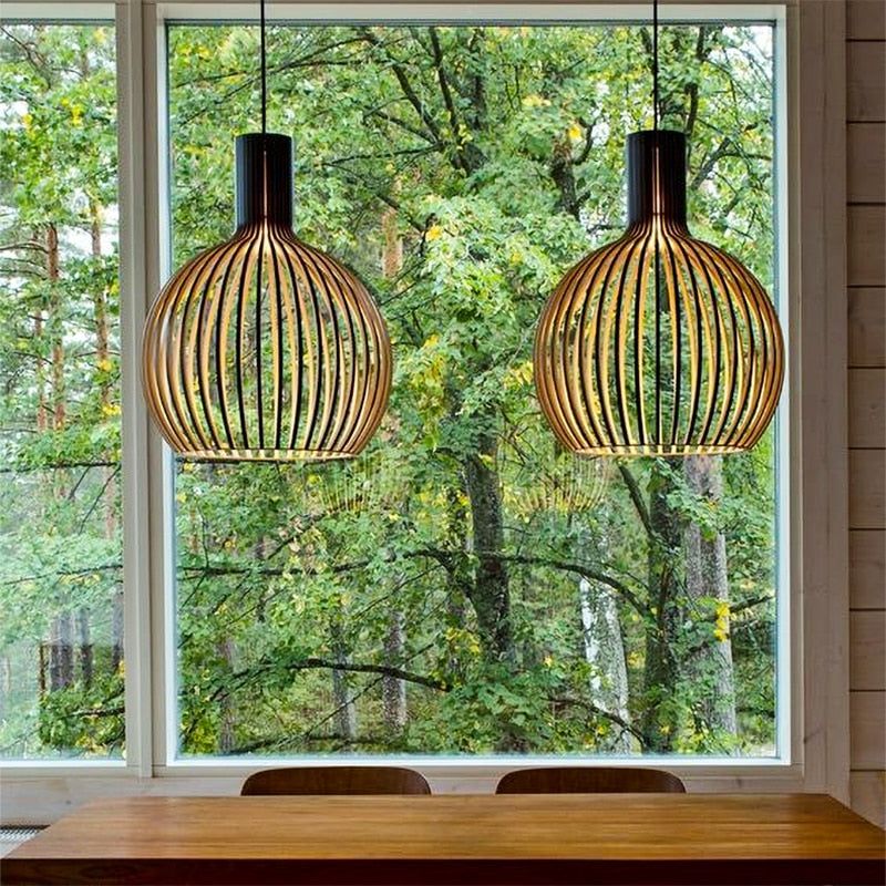 NARA - Handgemaakte Houten Hanglamp voor Eettafel en Woonkamer – Duurzaam en Uniek Design 2