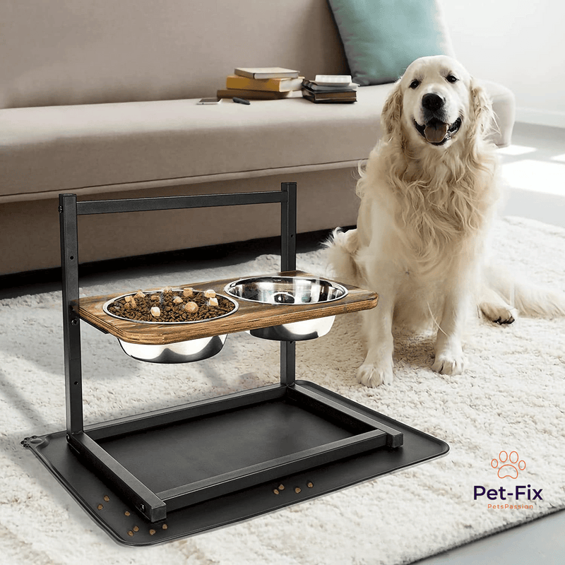 NARA - Hondenvoerbak met Standaard en RVS Schalen - Ergonomisch Ontwerp voor Grote Honden 1