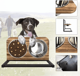 NARA - Hondenvoerbak met Standaard en RVS Schalen - Ergonomisch Ontwerp voor Grote Honden 3