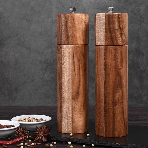 NARA - Houten Peper en Zoutmolen Set van Acacia met Keramisch Maalmechanisme – Stijlvolle Tafelaccessoires 1